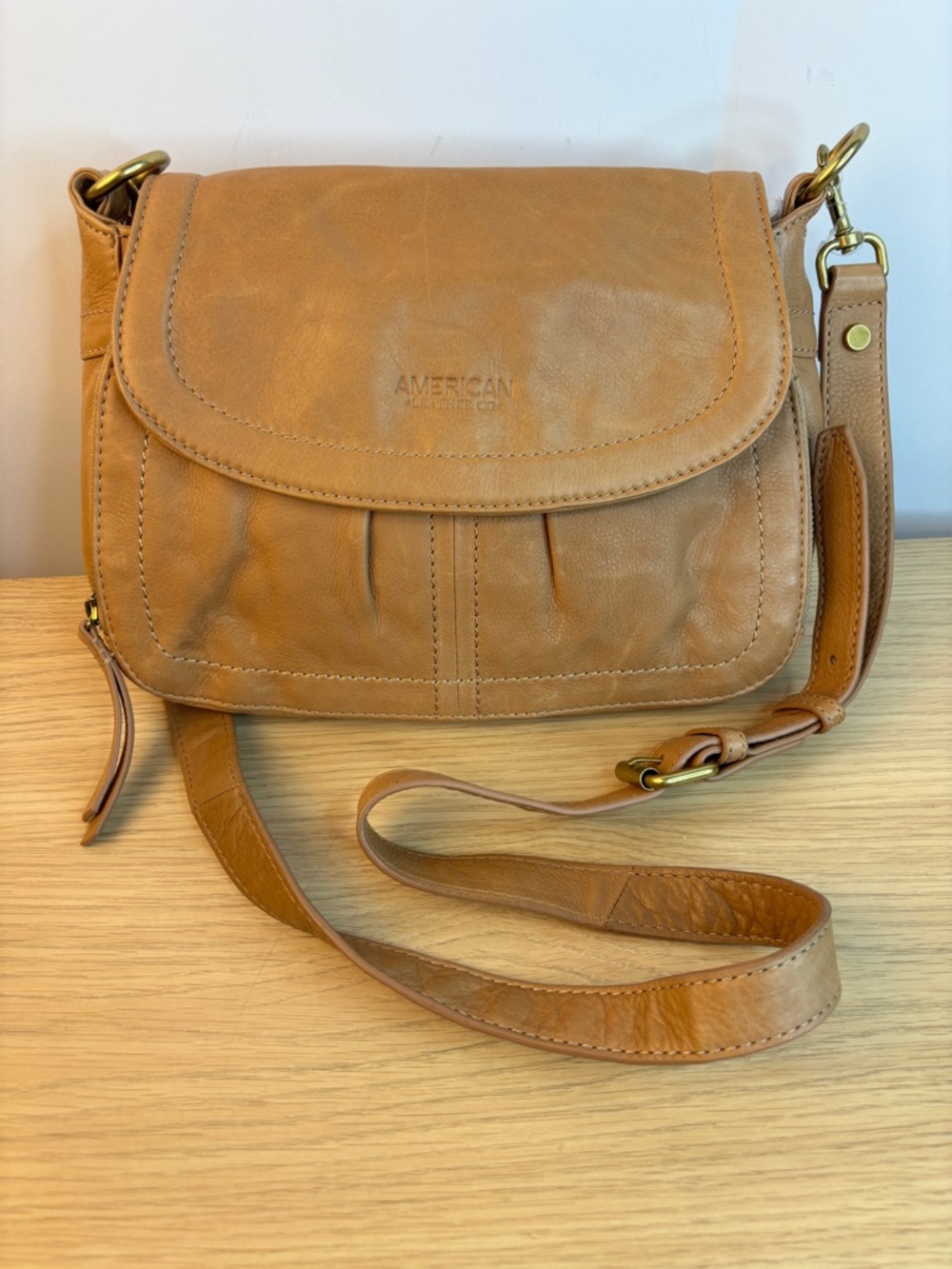 Marino Tan Soft Leather Crossbody from American Leather Co